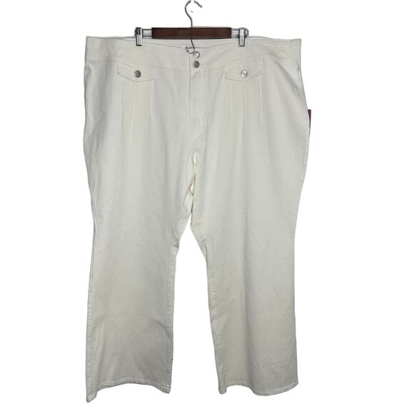 Victor Glemaud size 24 26 Women's High-Rise Flared Leg Jeans White plus sz - Picture 1 of 16
